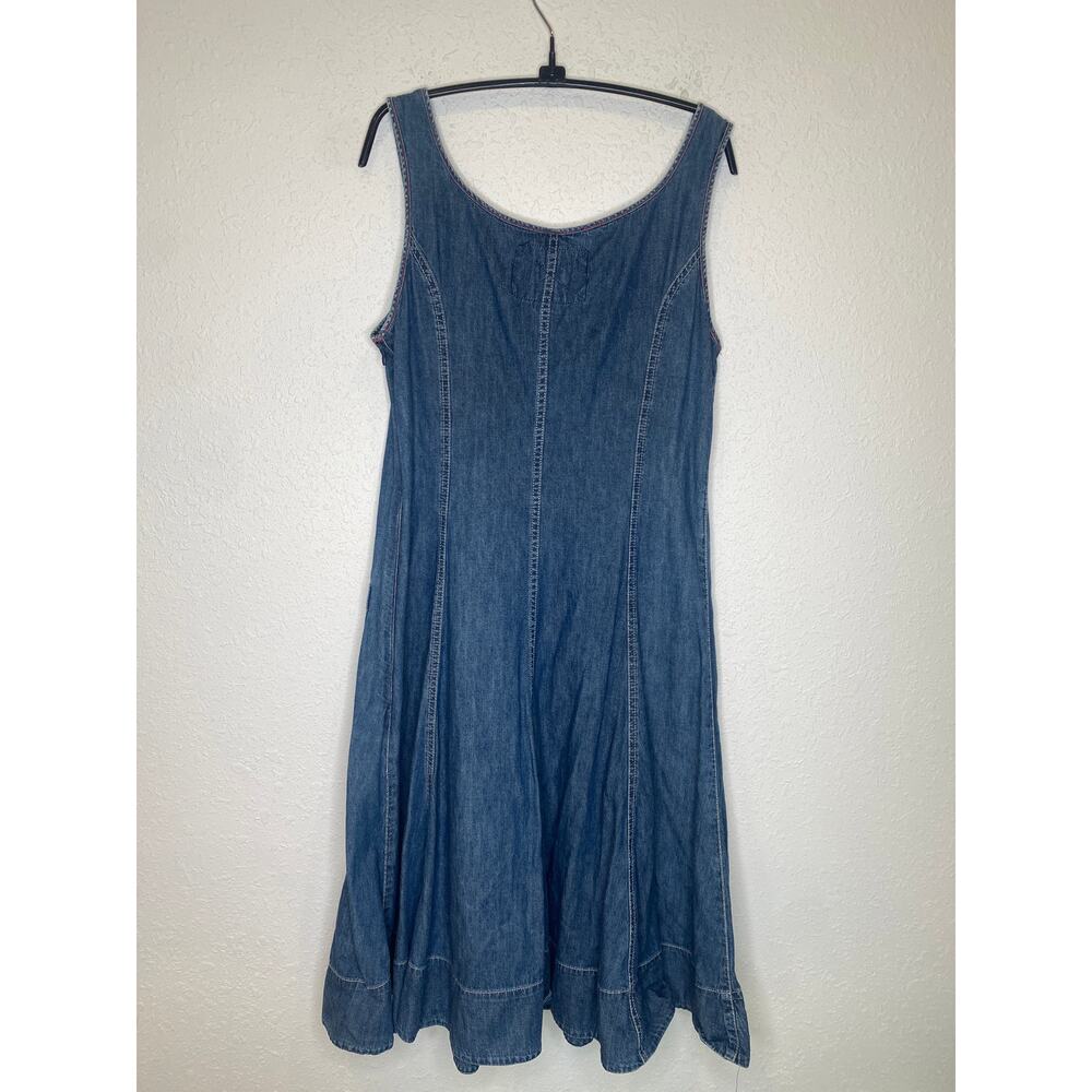 LRL Vintage Sleeveless Nautical Denim Dress Fit & Flare Lace Up Front EUC Sz 8 - Picture 7 of 14
